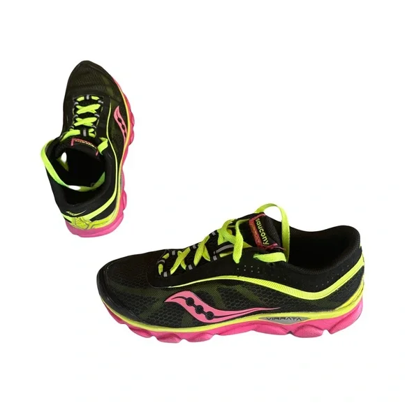 Saucony Black/Pink Running Shoes 7.5 - Picture 6 of 8